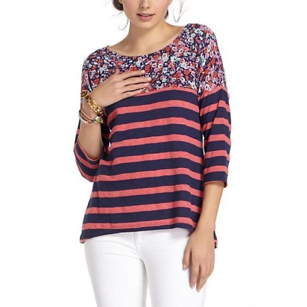 ✨anthropologie 9-HI5 STCL split striped pullover✨